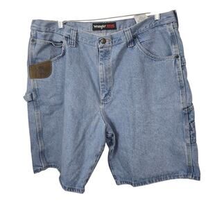 Wrangler Riggs Workwear Denim Blue Cargo Shorts Rugged Workwear Relaxed Fit  40
